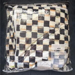 MacKenzie-Childs Black and Cream Courtly Check Queen Duvet Cover